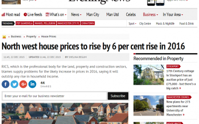 North West house prices to rise 6%